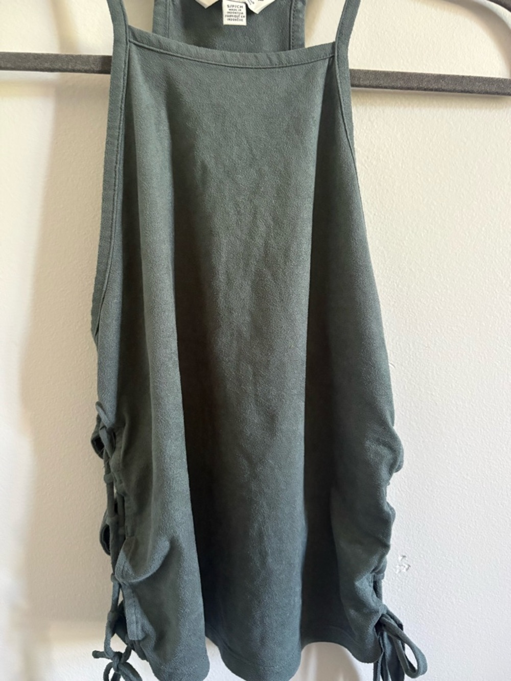 Casual gray Tie-Side Women's tank top
